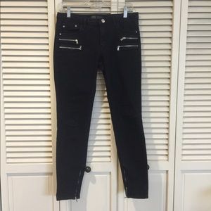 Zara Black Moto Zipper Jeans